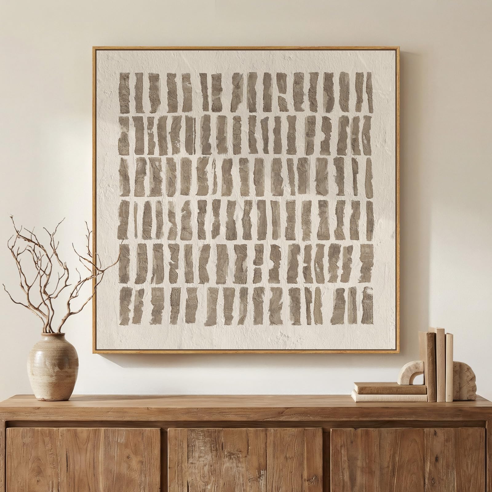 Framed Sage Green Abstract Wall Art, Modern Canvas Prints Artwork for Walls, Square Minimalist All Green Abstract Pictures for Living Room, Hallway, Fireplace, Bedroom, Home Office Wall Decor 30x30 In