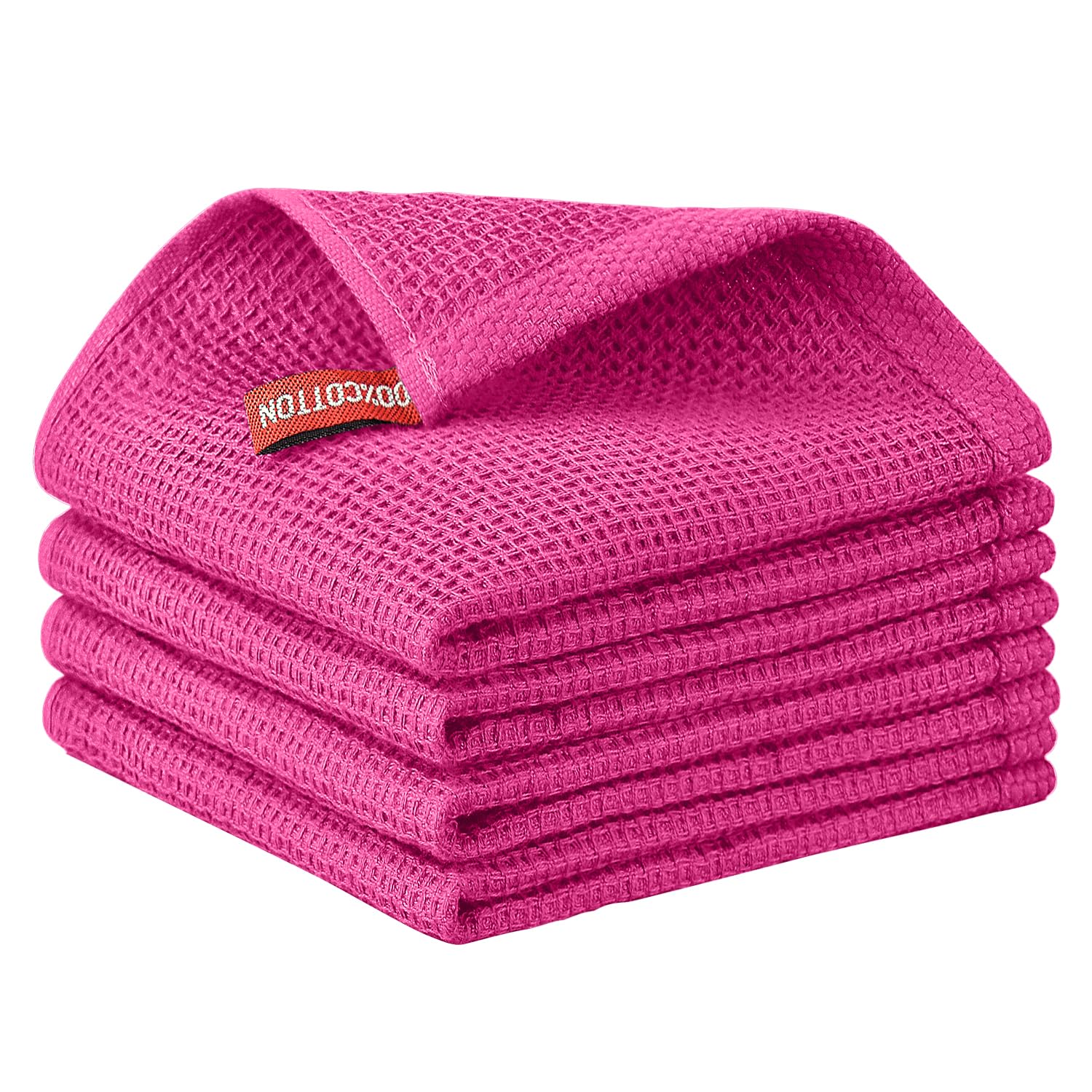 Nialnant 6 Pack Kitchen Towels and Dishcloths Sets,100% Cotton Soft Absorbent Quick Drying Dish Towels for Kitchen,Washing Dishes,12x12 Inches, Multi Color