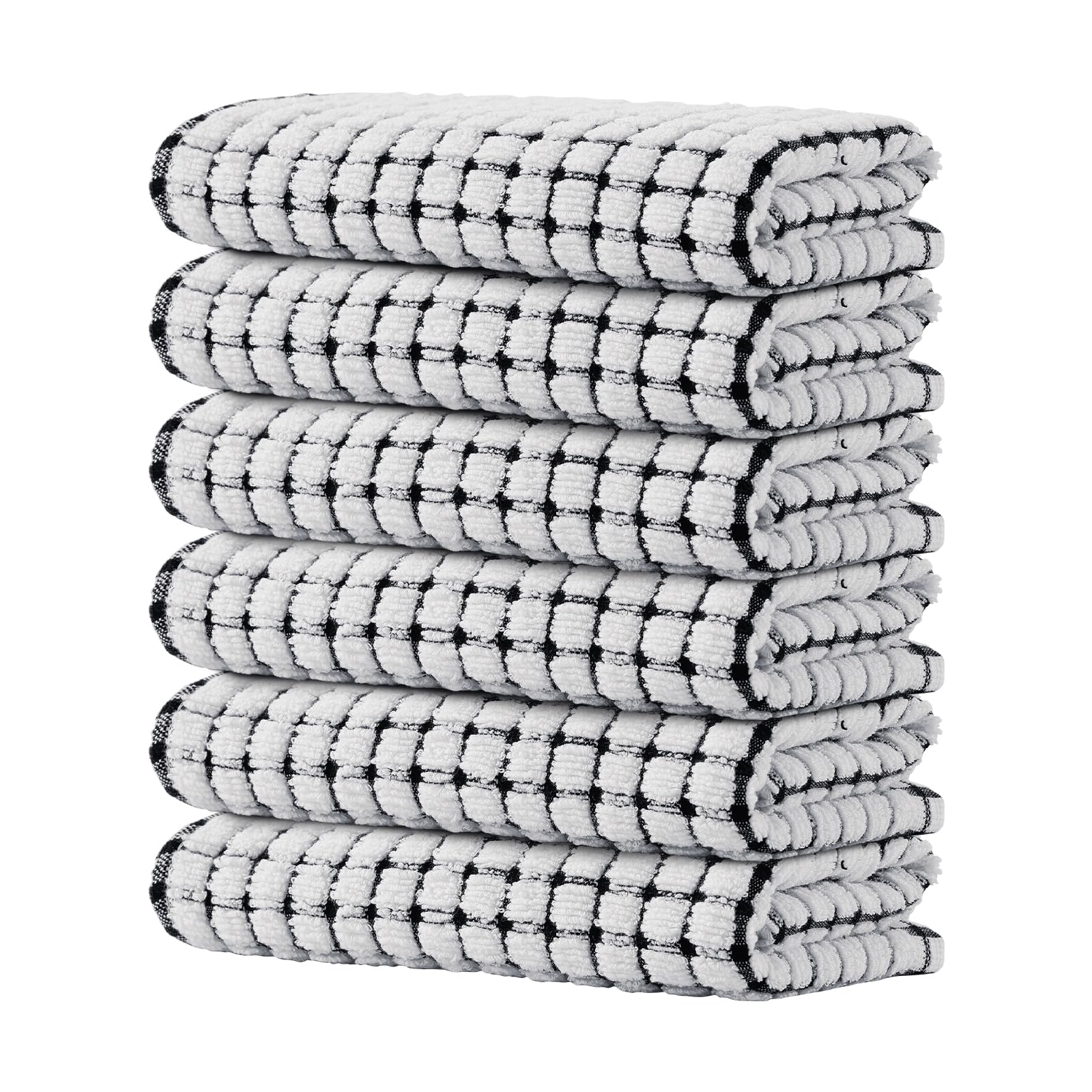 Kitinjoy Cotton 8 Pack Terry Kitchen Dish Cloths, 12 x 12 Inches Super Soft and Absorbent Dish Rags, Quick Drying Dish Towels for Washing Dishes, Mixed Color