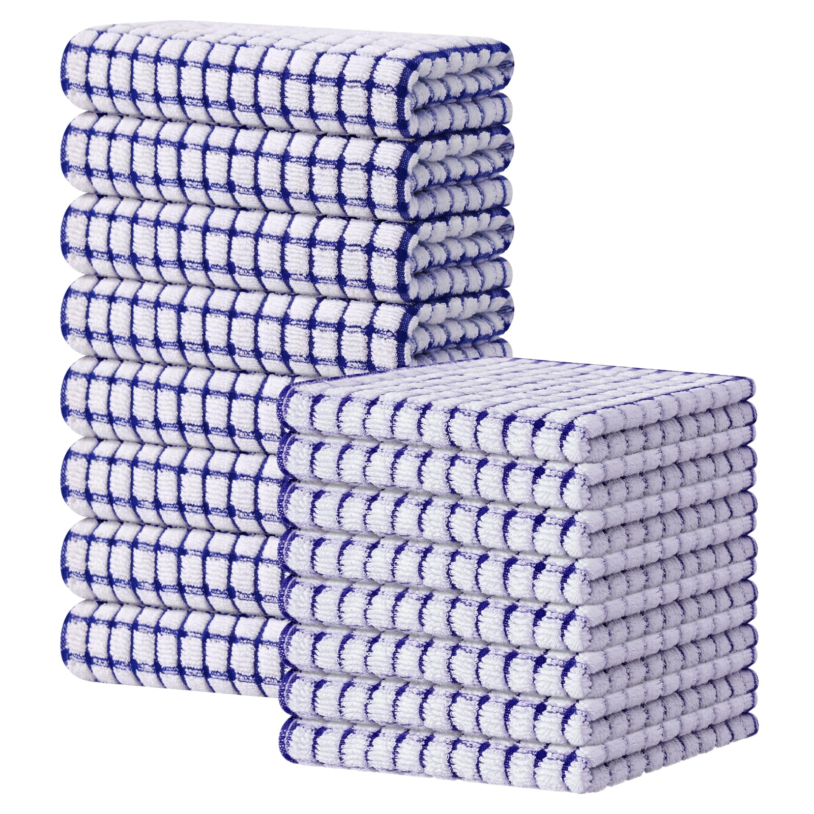 Kitinjoy Cotton 8 Pack Terry Kitchen Dish Cloths, 12 x 12 Inches Super Soft and Absorbent Dish Rags, Quick Drying Dish Towels for Washing Dishes, Mixed Color