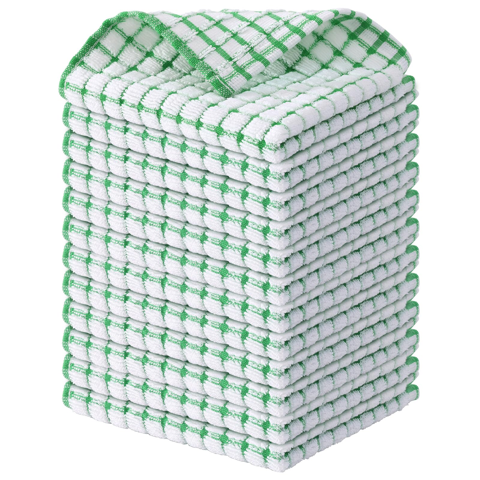 Kitinjoy Cotton 8 Pack Terry Kitchen Dish Cloths, 12 x 12 Inches Super Soft and Absorbent Dish Rags, Quick Drying Dish Towels for Washing Dishes, Mixed Color