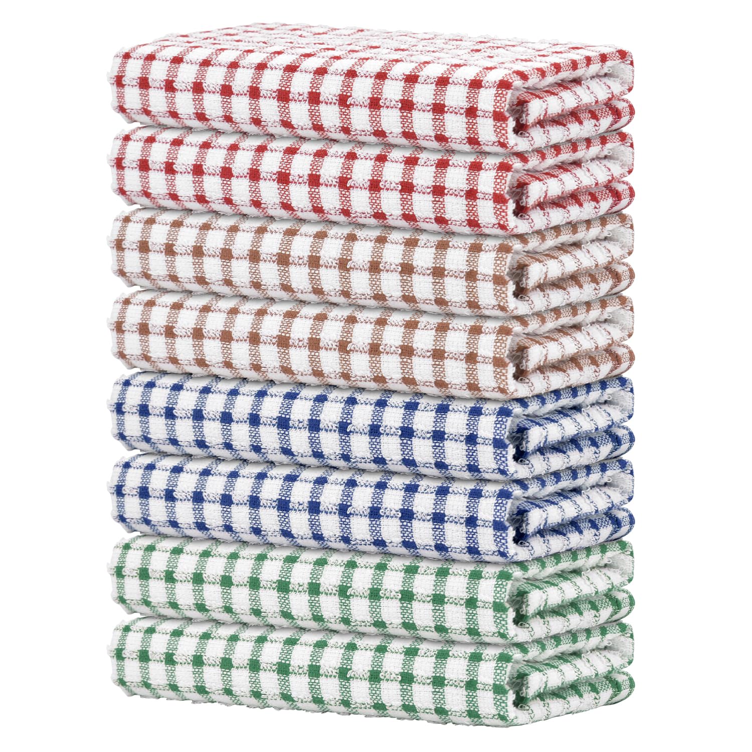 Nialnant 8 Pcs Kitchen Dish Rags,100% Cotton Soft Absorbent Quick Drying Dish Cloths for Kitchen,Washing Dishes,Cleaning rags-11 x 11In