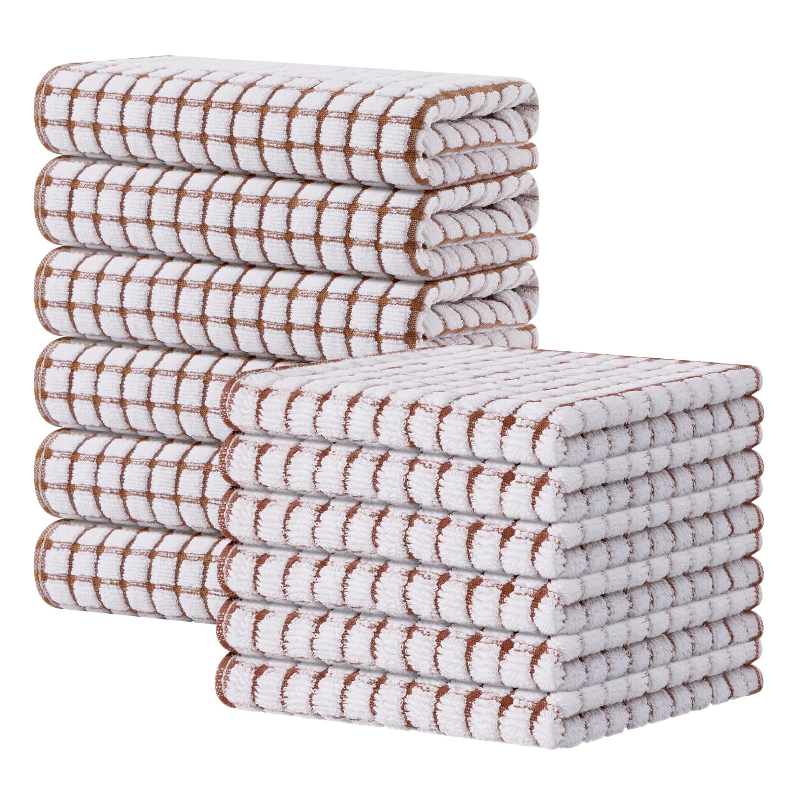 Kitinjoy Cotton 8 Pack Terry Kitchen Dish Cloths, 12 x 12 Inches Super Soft and Absorbent Dish Rags, Quick Drying Dish Towels for Washing Dishes, Mixed Color