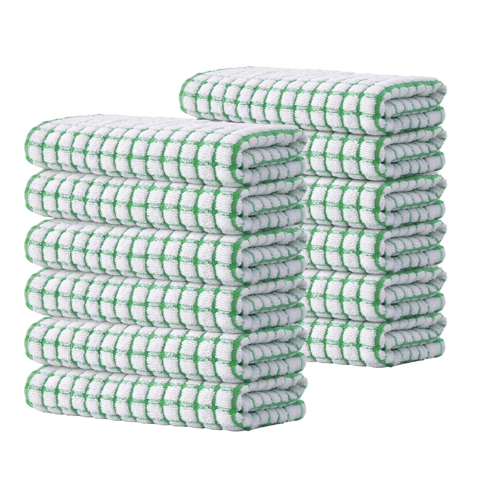 Kitinjoy Cotton 8 Pack Terry Kitchen Dish Cloths, 12 x 12 Inches Super Soft and Absorbent Dish Rags, Quick Drying Dish Towels for Washing Dishes, Mixed Color
