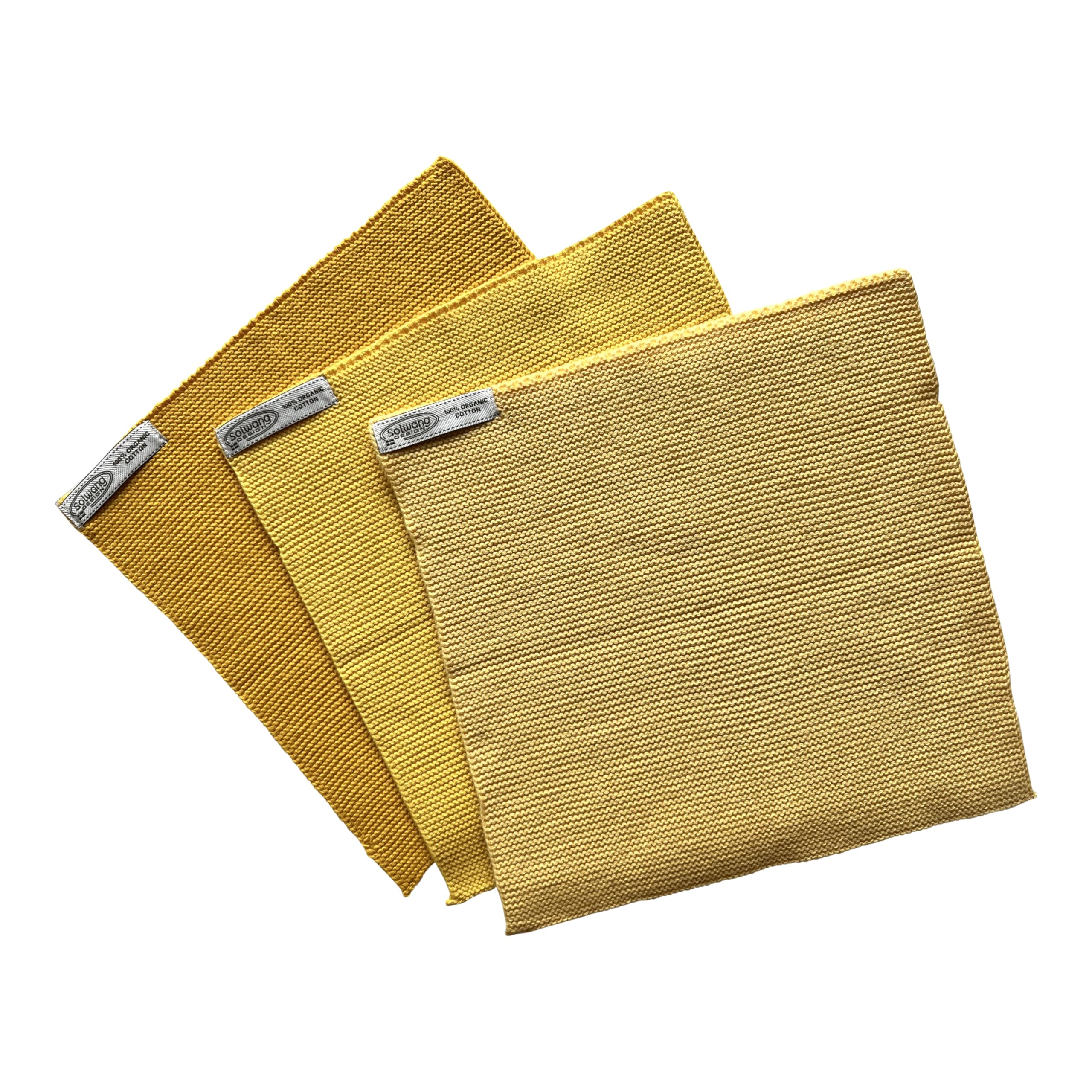 Solwang 3-Piece Danish Cotton Dishcloths in 100% Certified Organic Cotton Made in India (Rustic Blue Organic Combi)