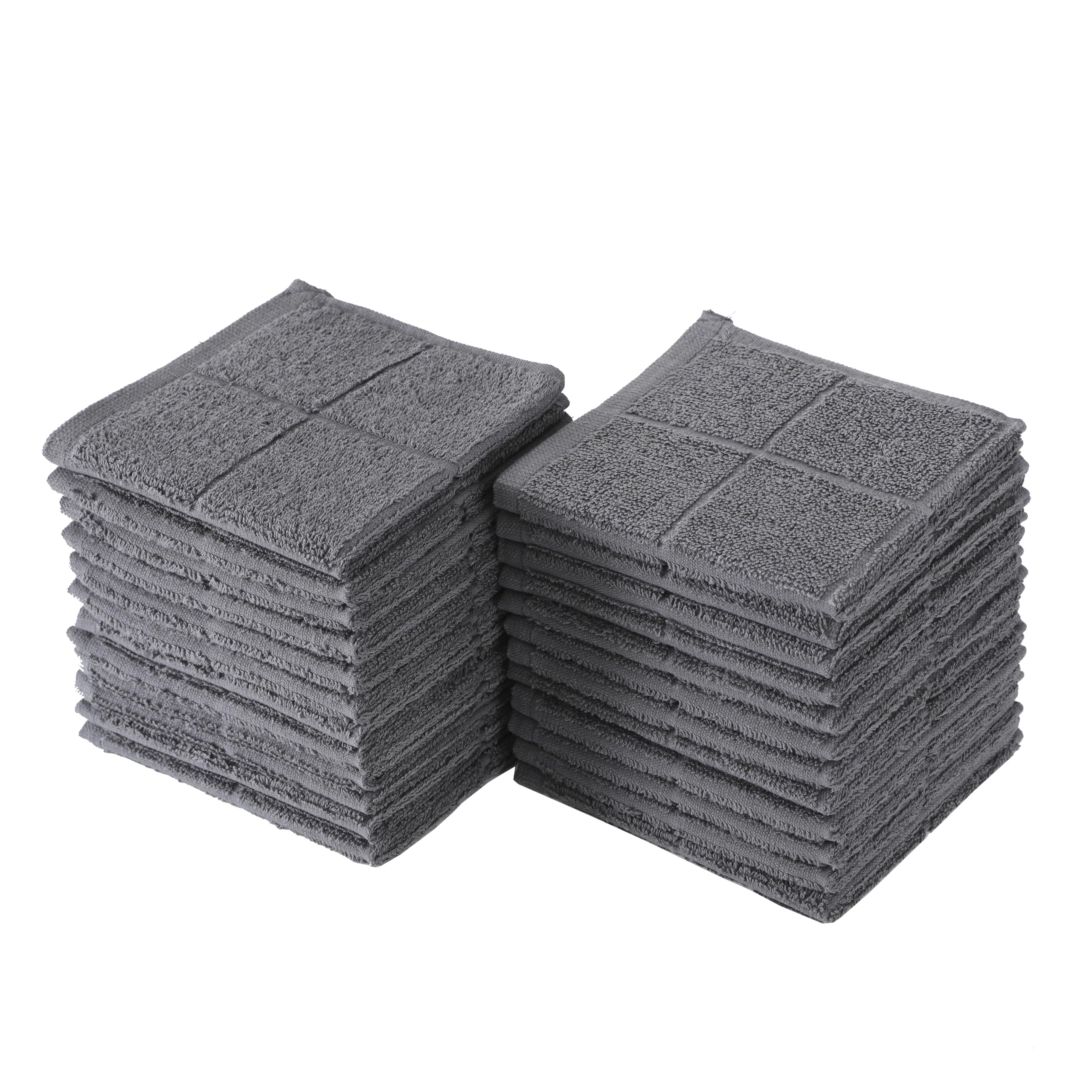 Glynniss Dishcloths Kitchen Highly Absorbent Dish Rags 100% Cotton Dish Cloths for Washing Dishes, Cleaning (11 x 11 Inches, 24 pcs, White)