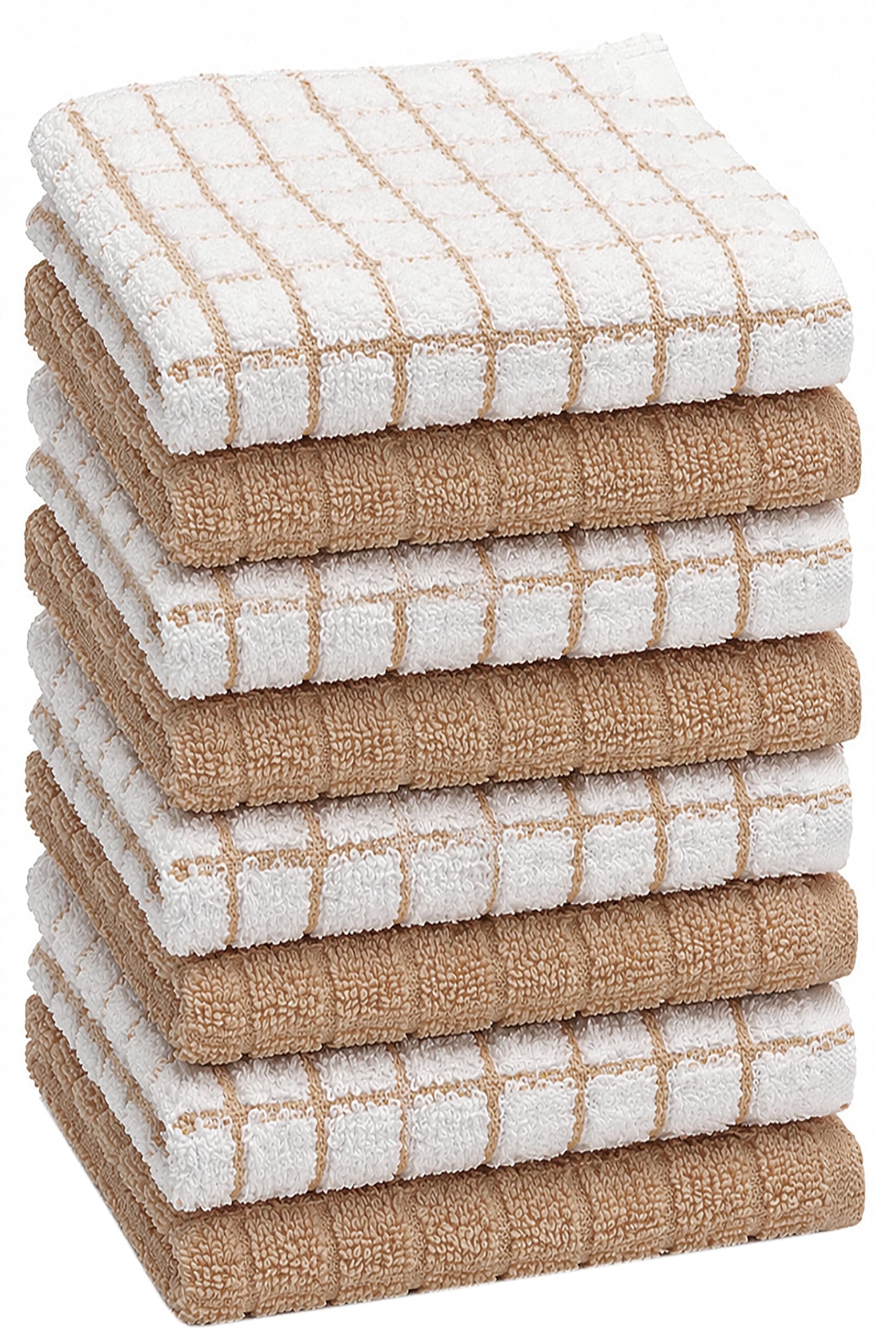 Bumble Dish Cloths (8 Pack) | 12" x 12" | 100% Cotton Kitchen Towels | 405 GSM | Soft, Highly Absorbent & Durable Dish Towels for Kitchen | Gray