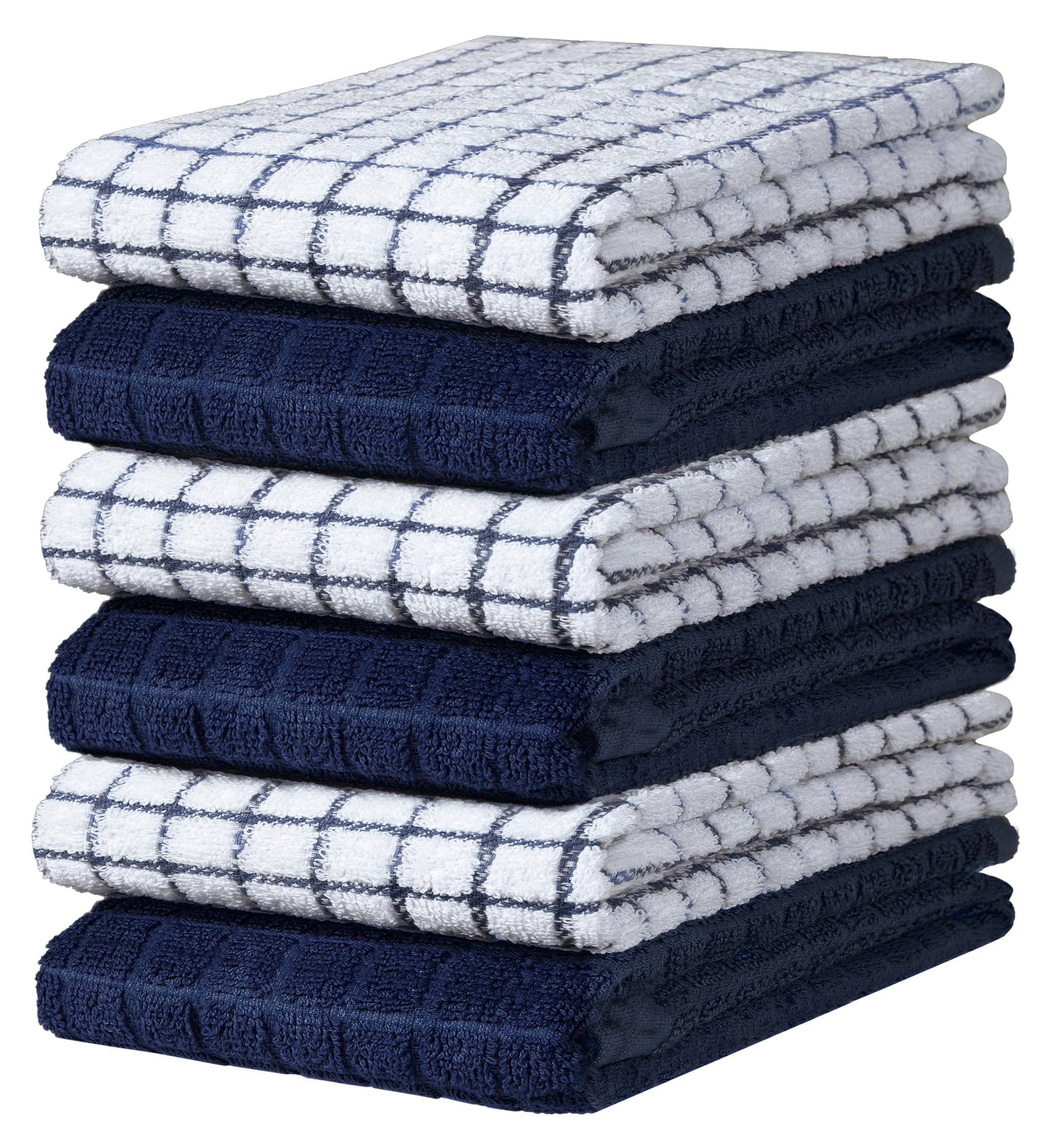 Bumble Dish Cloths (8 Pack) | 12" x 12" | 100% Cotton Kitchen Towels | 405 GSM | Soft, Highly Absorbent & Durable Dish Towels for Kitchen | Gray