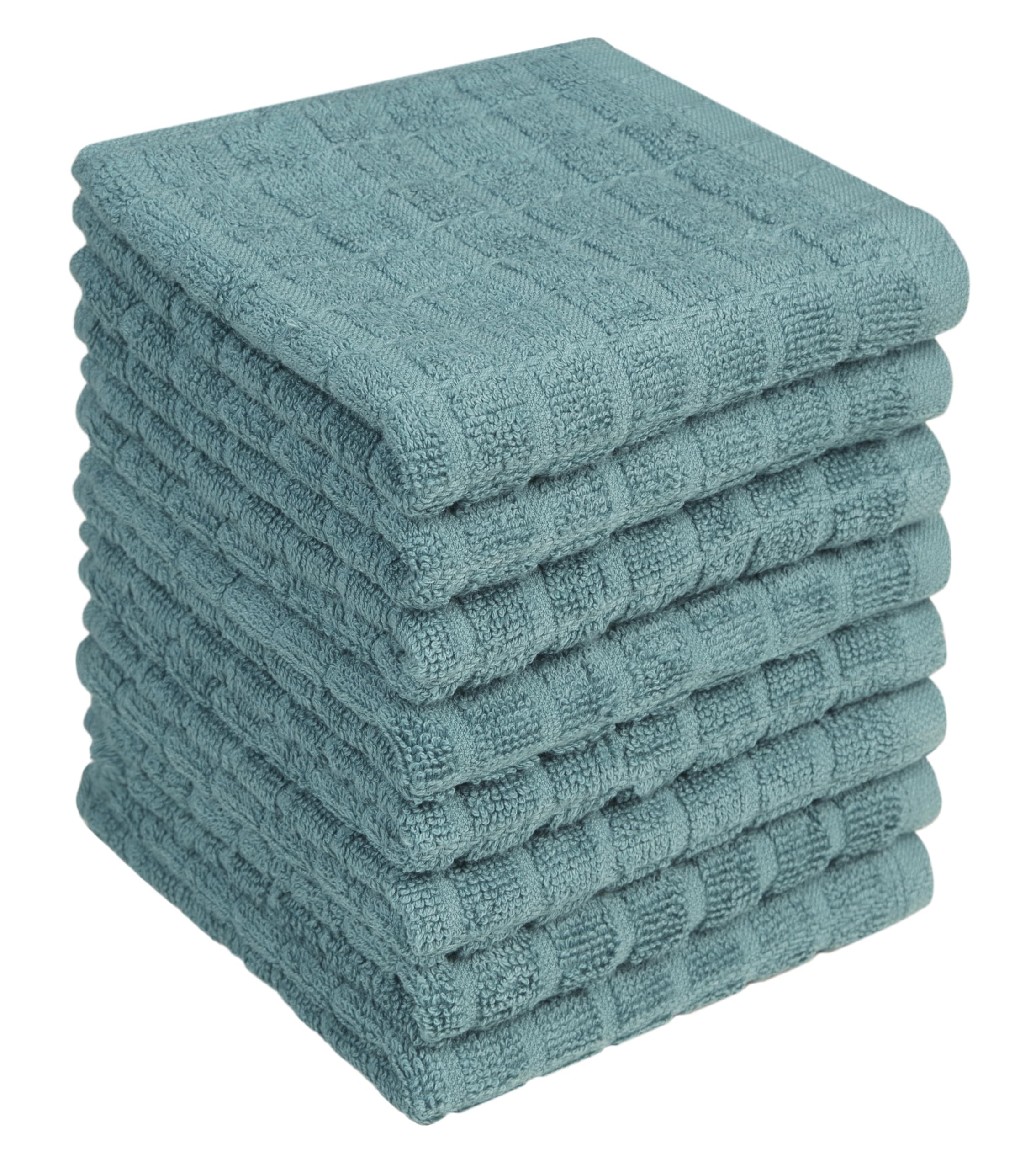 Bumble Dish Cloths (8 Pack) | 12" x 12" | 100% Cotton Kitchen Towels | 405 GSM | Soft, Highly Absorbent & Durable Dish Towels for Kitchen | Gray