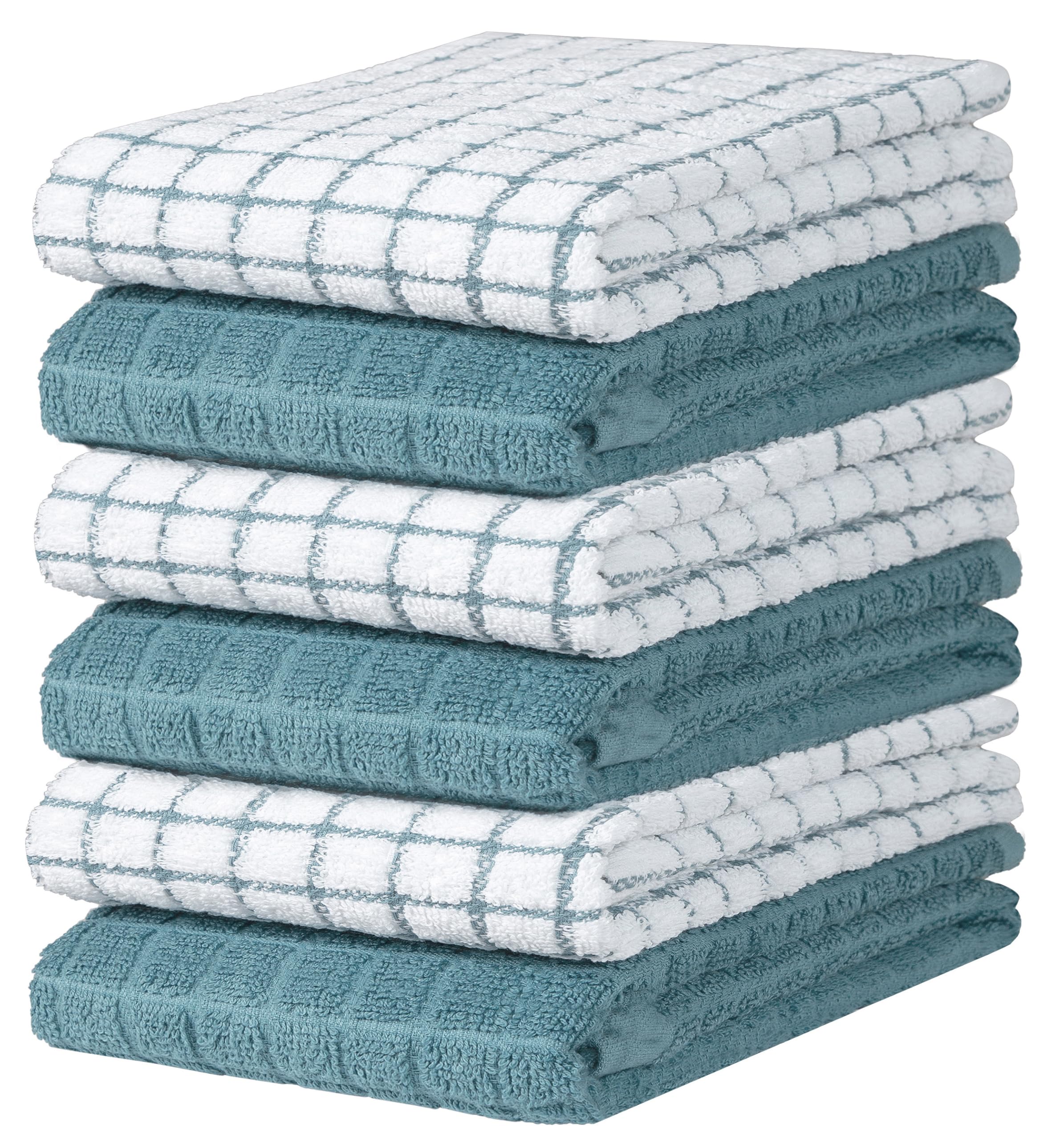 Bumble Dish Cloths (8 Pack) | 12" x 12" | 100% Cotton Kitchen Towels | 405 GSM | Soft, Highly Absorbent & Durable Dish Towels for Kitchen | Gray