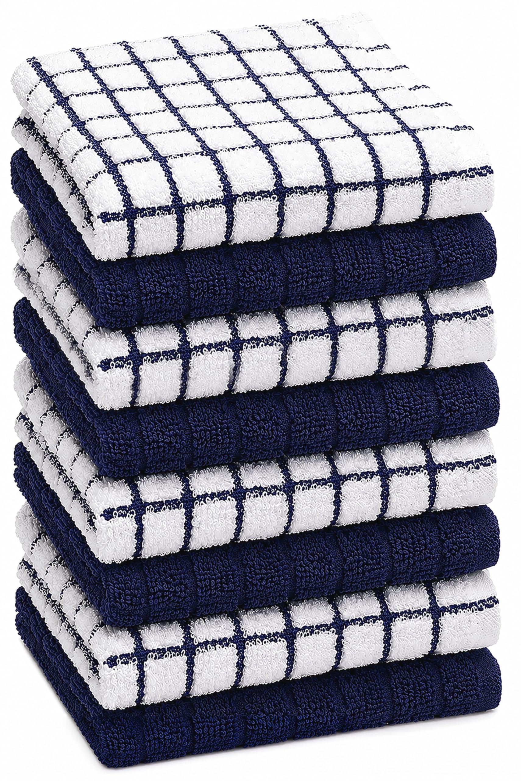 Bumble Dish Cloths (8 Pack) | 12" x 12" | 100% Cotton Kitchen Towels | 405 GSM | Soft, Highly Absorbent & Durable Dish Towels for Kitchen | Gray